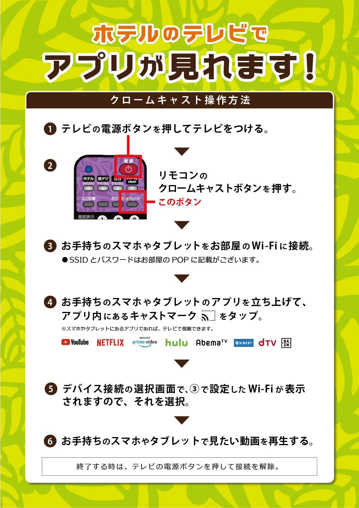 クロームキャスト操作方法